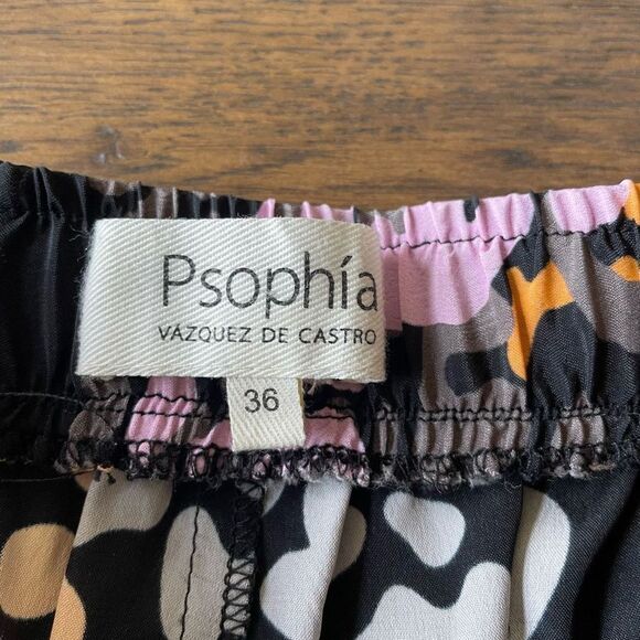 Psophia‎ Women’s Silk Blend Pull-on Elastic Waist Pants Black size 36 (US 4/6) - Picture 4 of 9